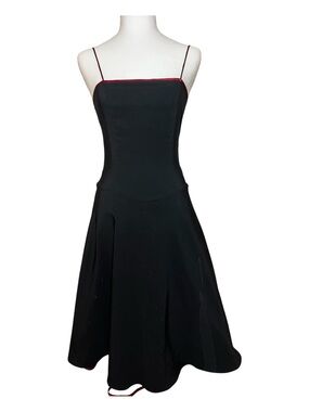 Vintage B Darlin Black Midi Dress with Red Trim